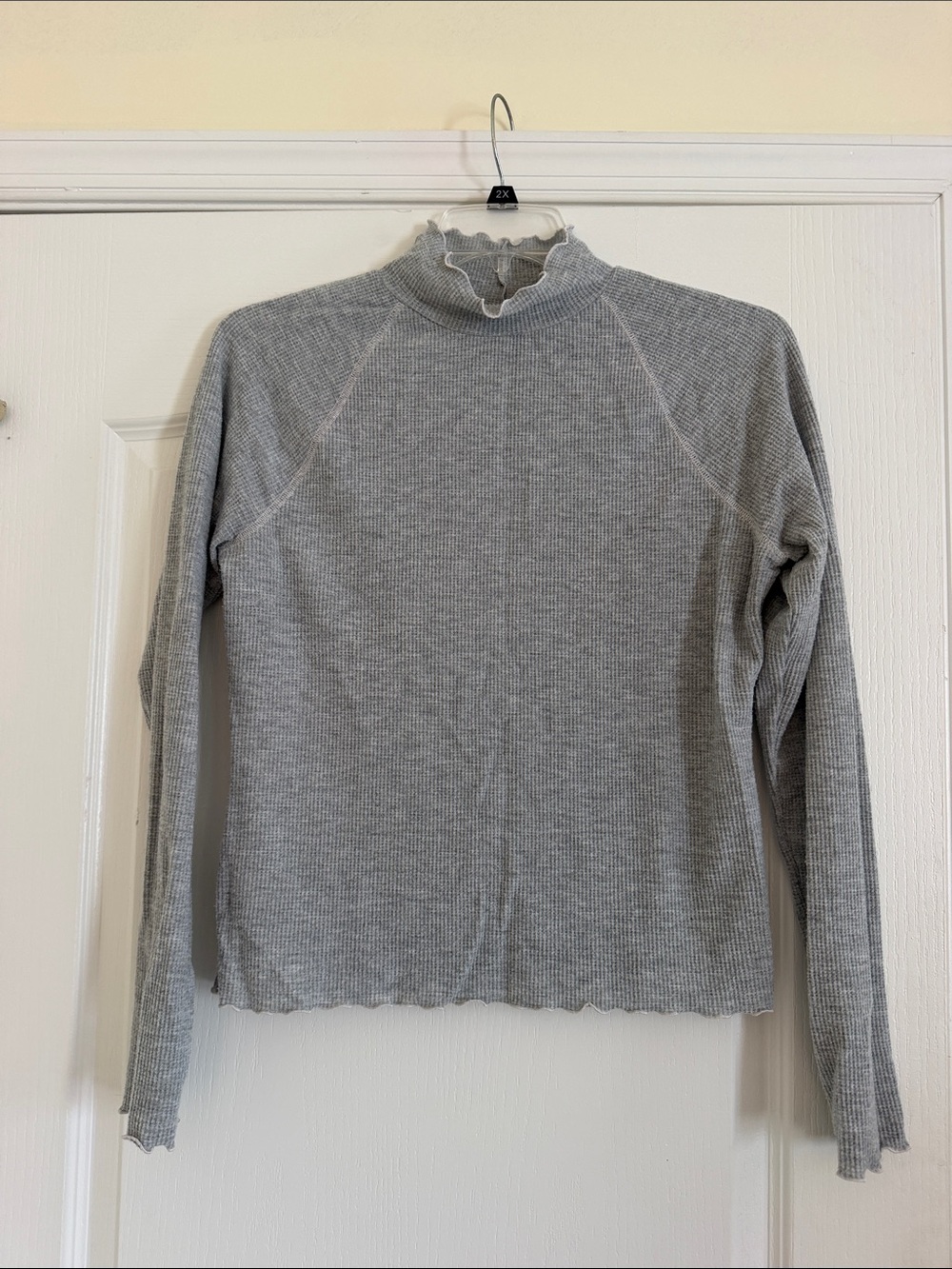 SO Light Gray Ribbed Mock Turtleneck Sweater